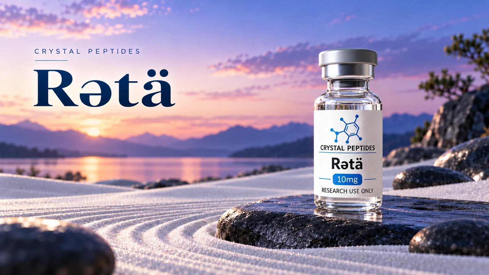 Redaktionelle Produktillustration: Rətä — Crystal Peptides.